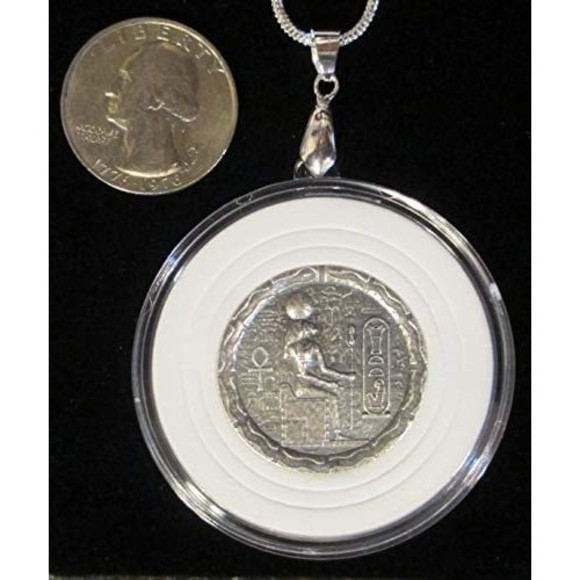 Cat Goddess 1/2 oz Silver Ultra High Relief Round/Pendant NECKLACE - Picture 6 of 8